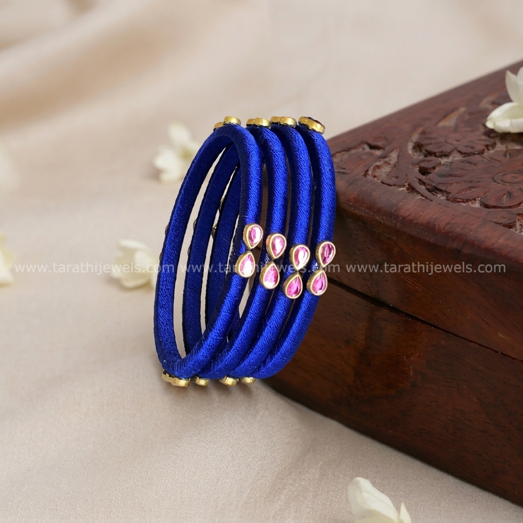Blue Silk Thread Bangles BA190