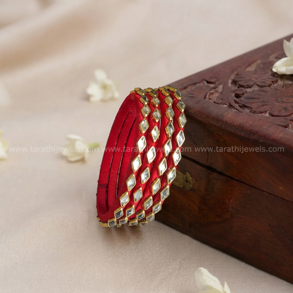 Red Silk Thread Bangles BA191