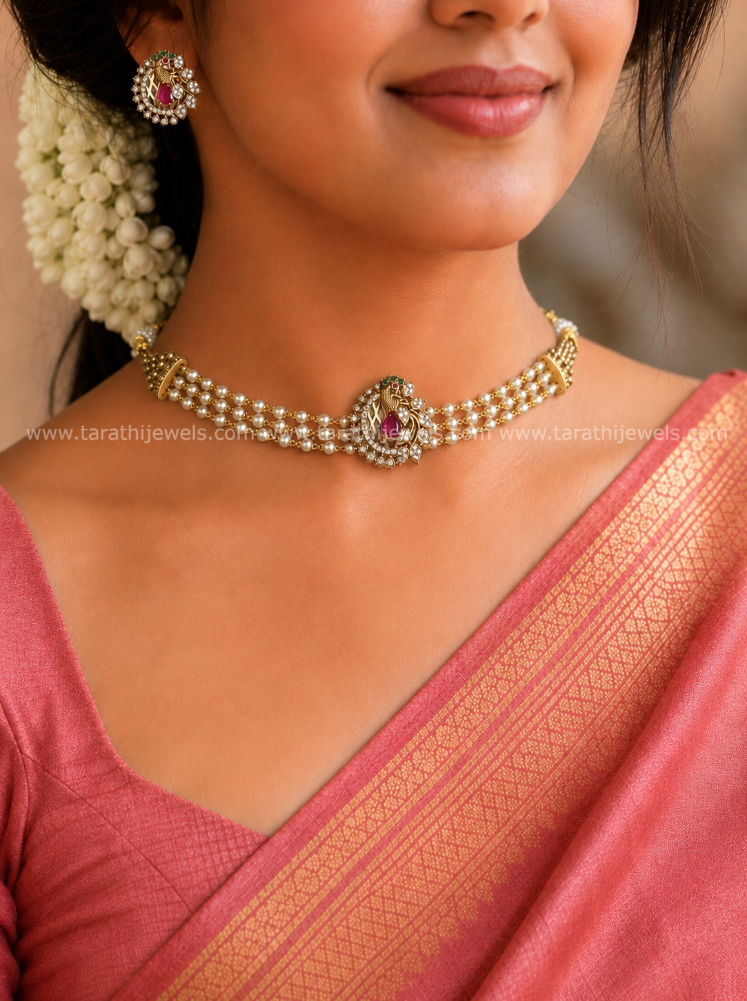 Peacock High Neck choker CH419