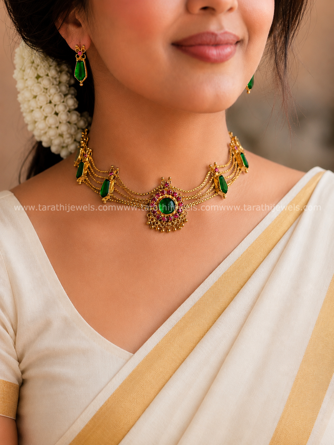 Layered kerala palakka choker CH428