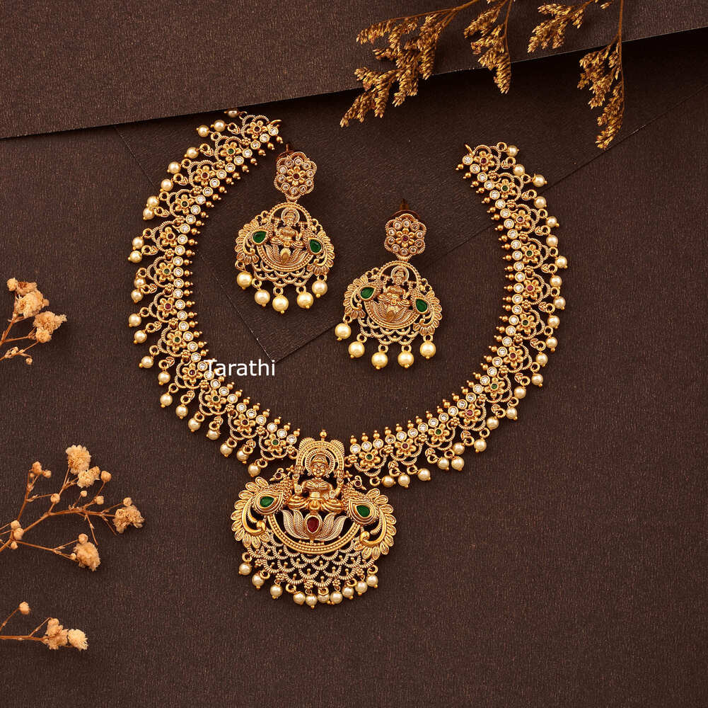 Antique Finish Lakshmi Guttapusalu Necklace N383