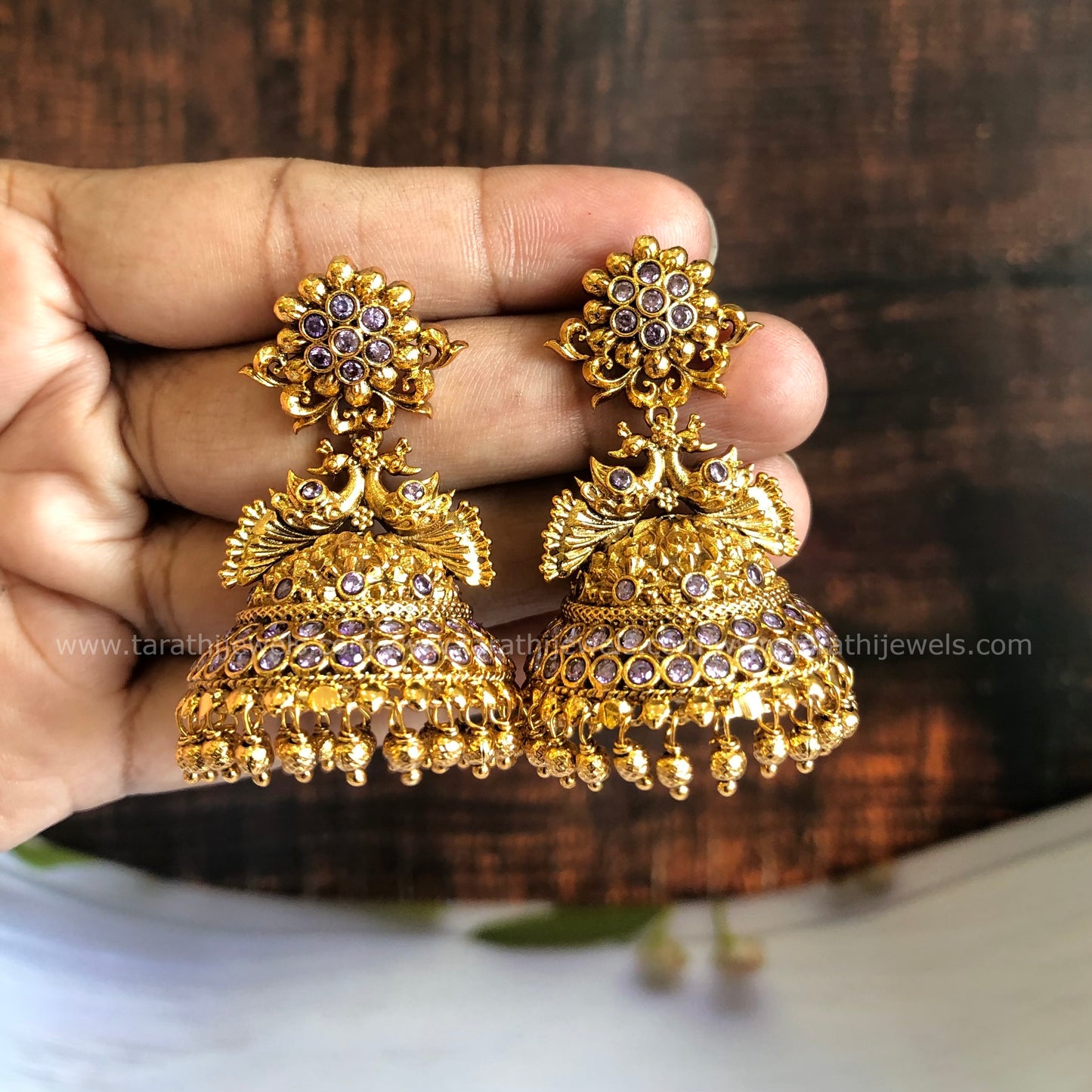 Antique Peacock Design Jumka EA691