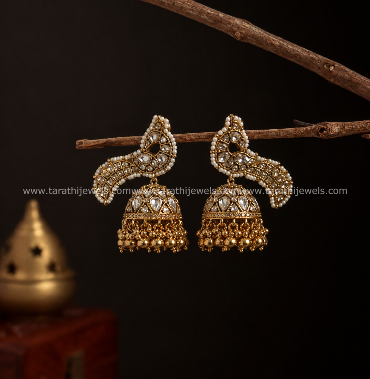Exquisite Jadau Kundan Peacock Jumka EA765