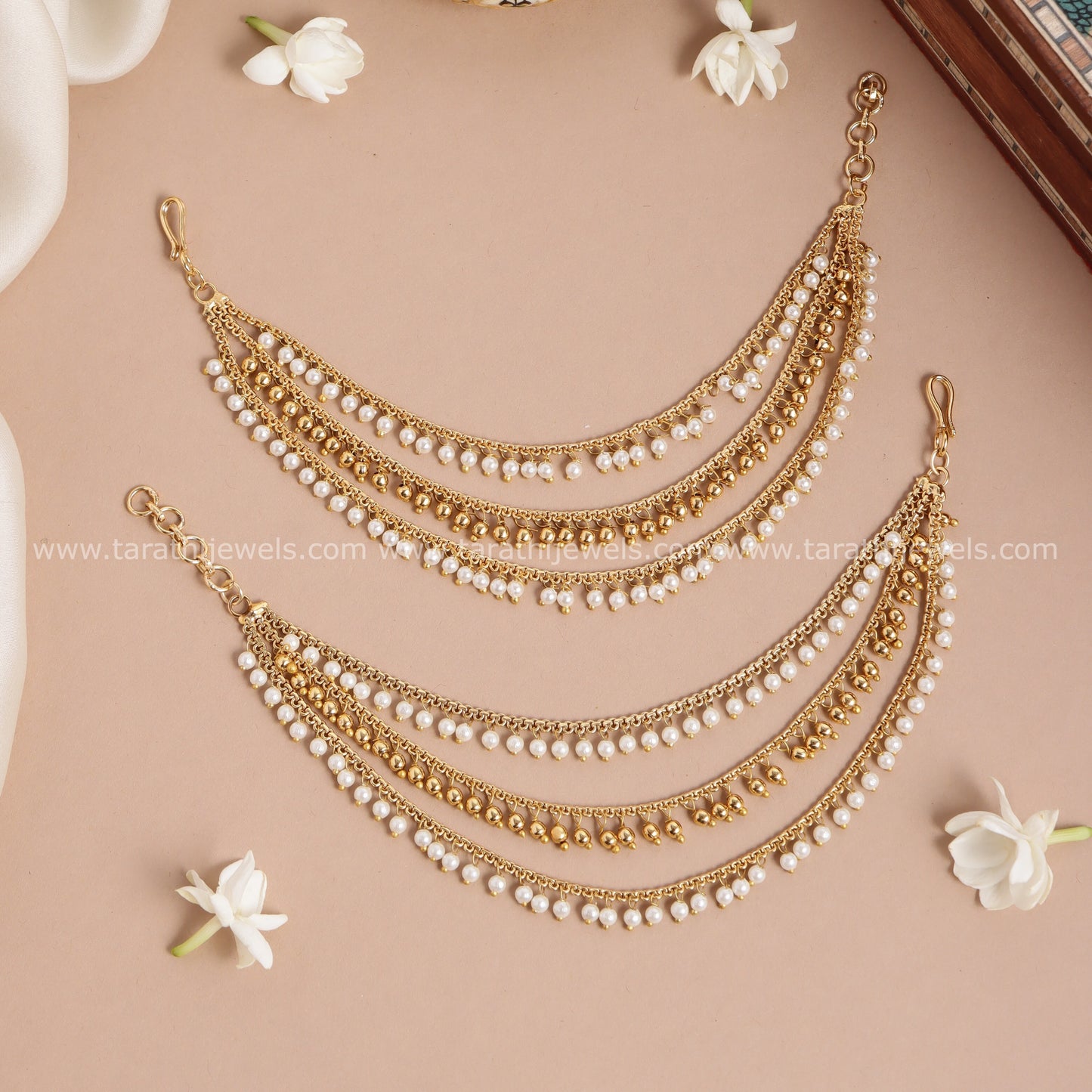 Gold With Pearl Three Layered Maatal EC146