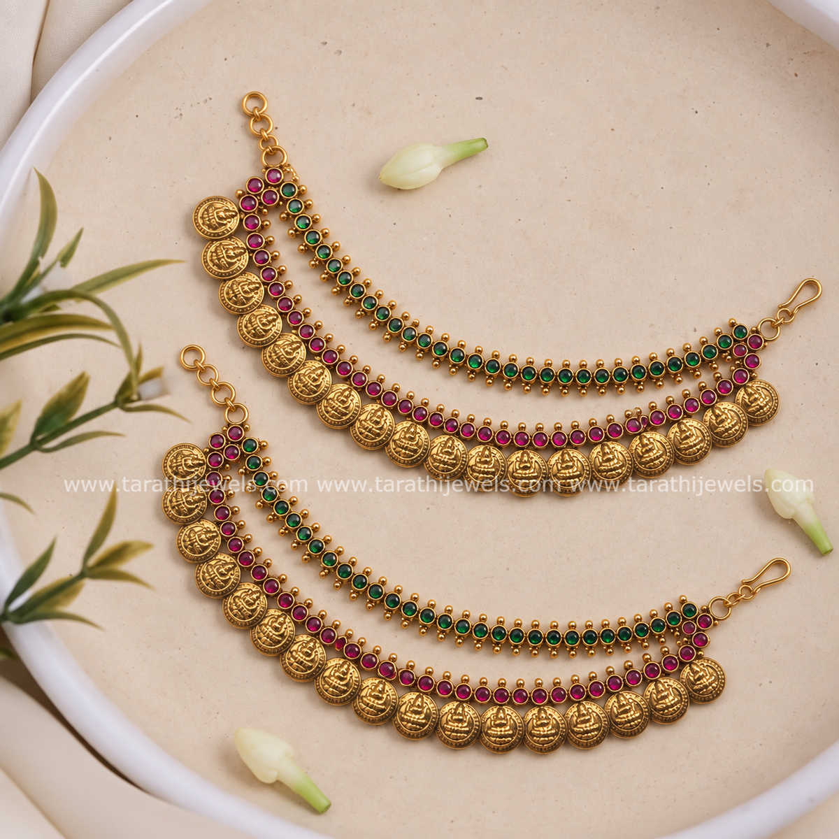 Lakshmi Coin Earring chain EC187