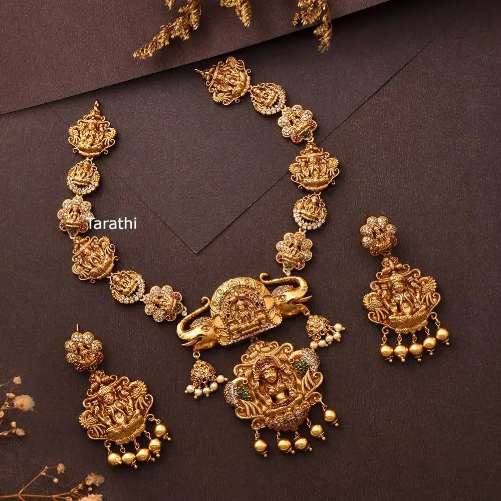 Gold Look alike Lakshmi Pendant Necklace N420