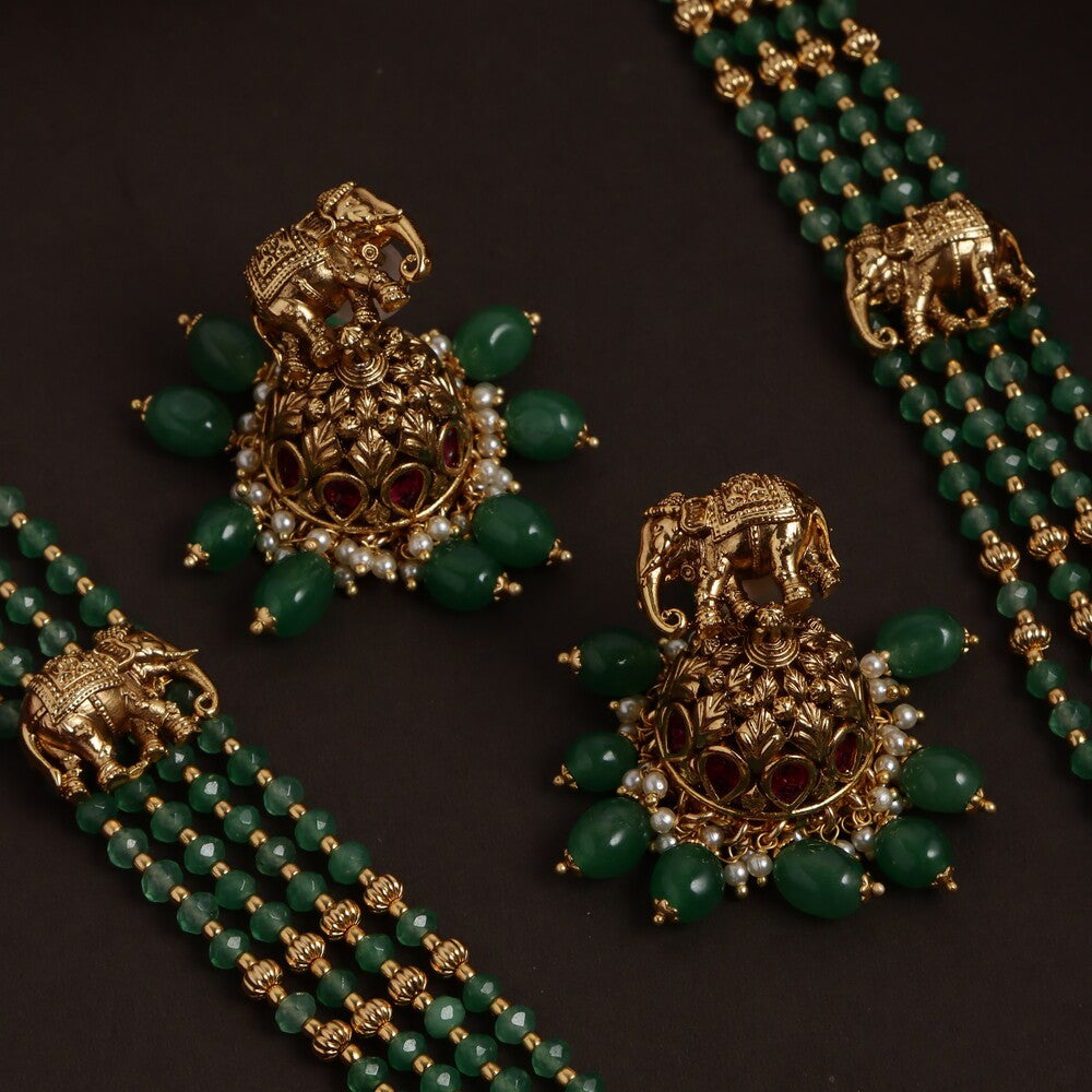 Royal Layered Temple Pendant Haaram HA211