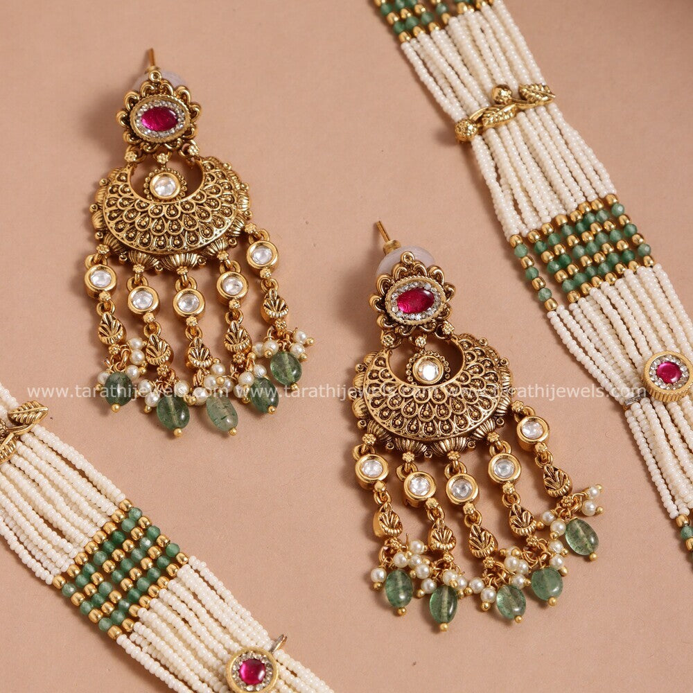 Premium Quality Pearl Layered Haaram HA253