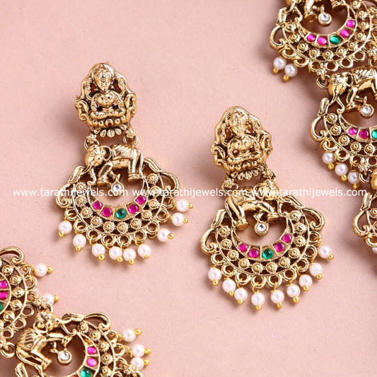 Gold Look alike Pearl Lakshmi Haaram HA433