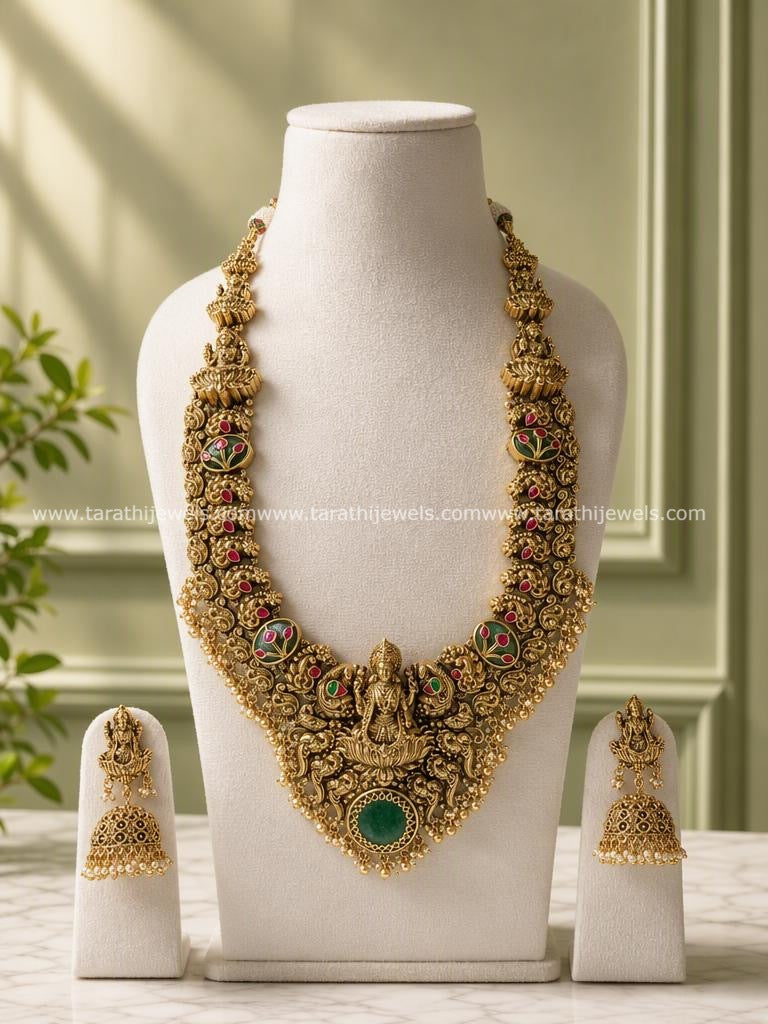 Antique Finish Lakshmi Long Haaram HA457
