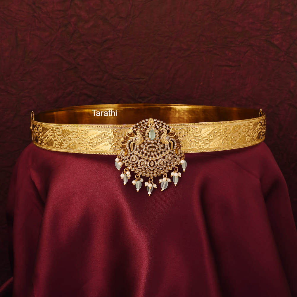 Premium Quality Ad stone Peacock design Adult size Hip belt HB18