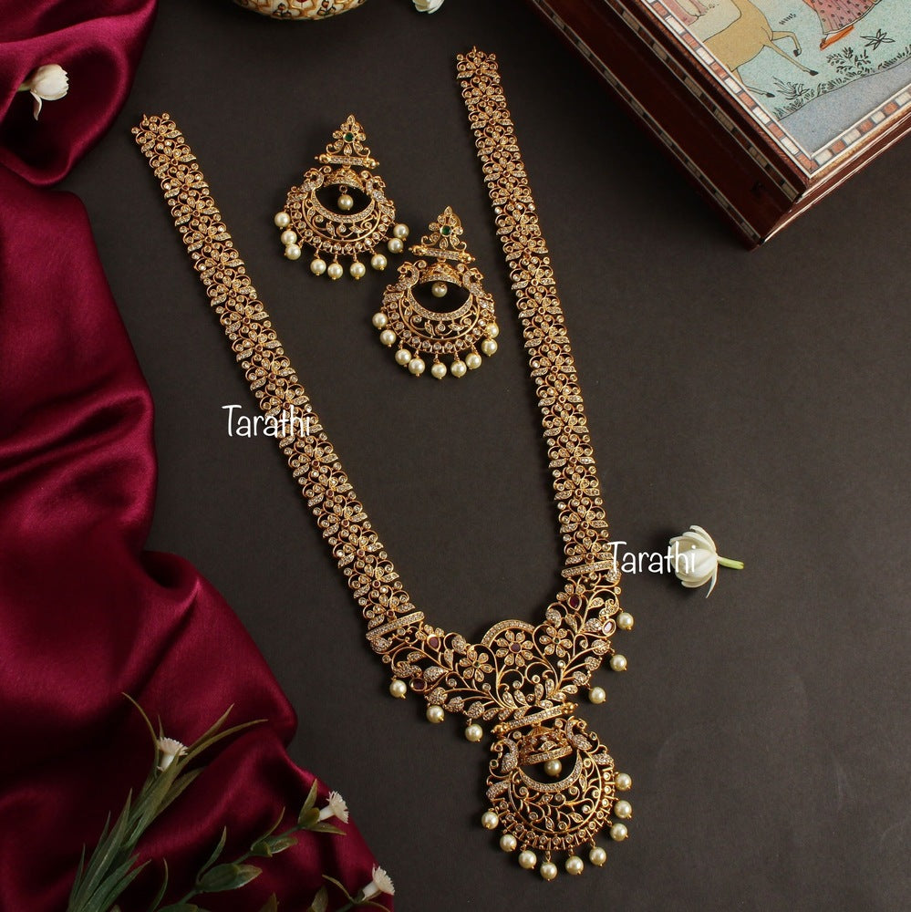 AD uncut Bridal Long Haaram HA61