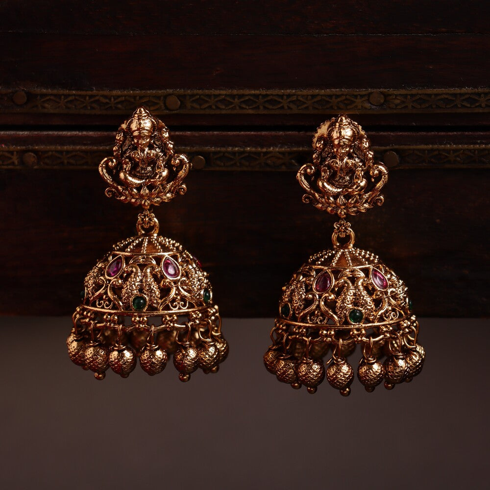 Gold Look alike Lakshmi Pendant Long Haaram HA202