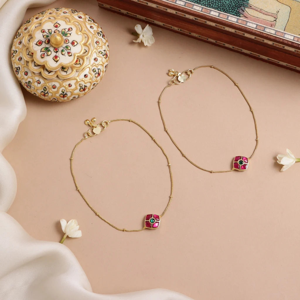 Elegant design Jadau Anklets AK29