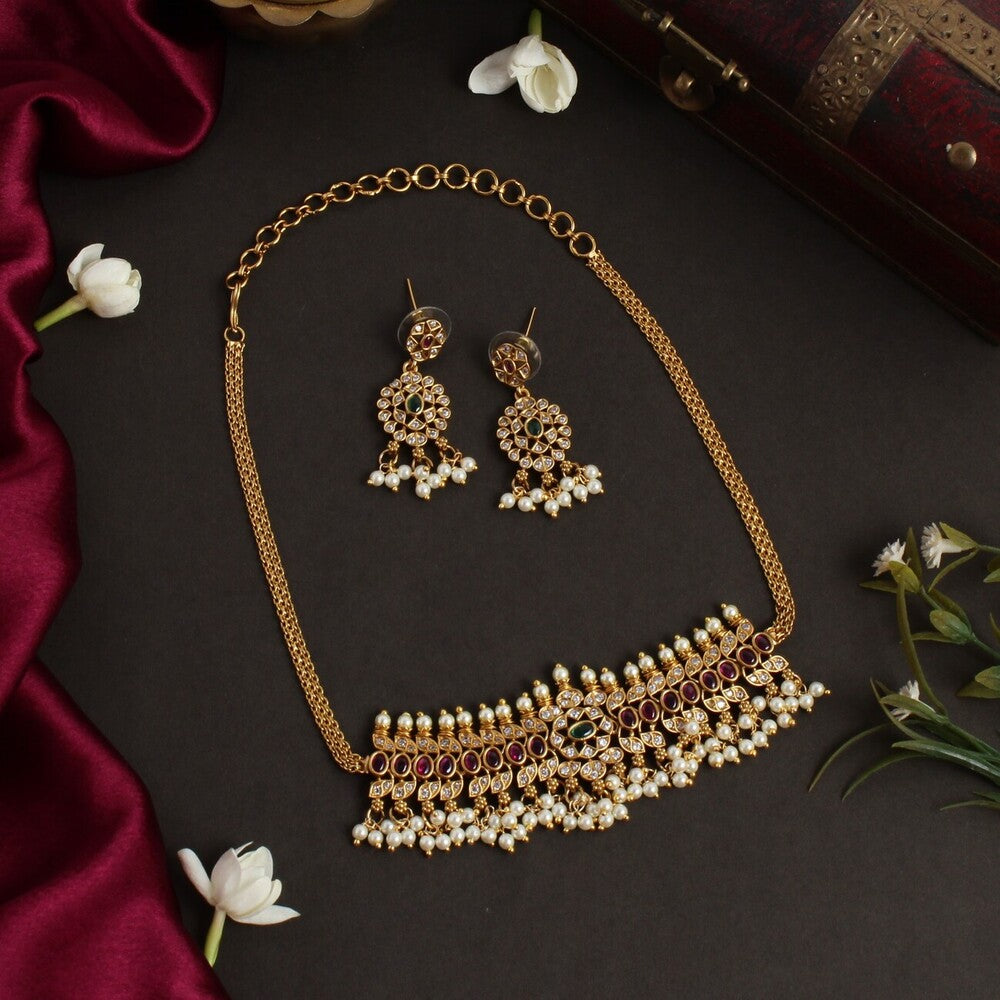Gold look alike High Neck Choker CH192
