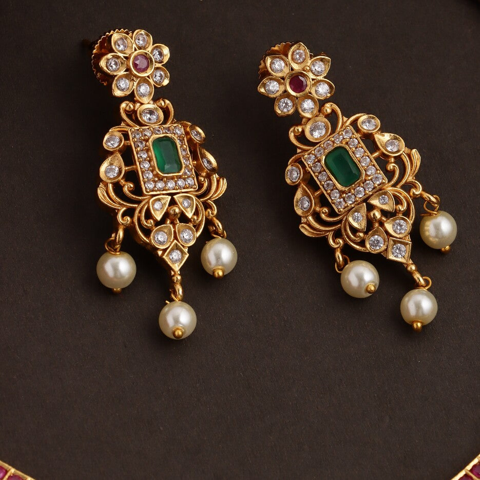 Traditional Attigai Ad stone Necklace N156