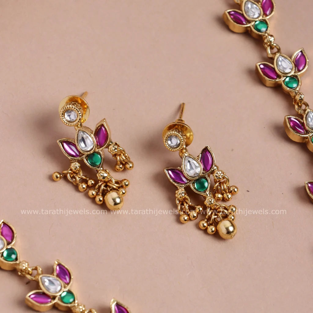 Tarathi Two in one Jadau Kundan Stone Necklace N798