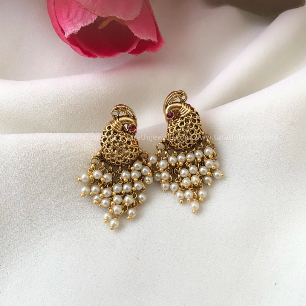 Amazing Peacock cluster Earrings EA515