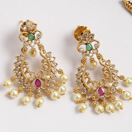 Green Pearl Drops Hasli Choker CH223