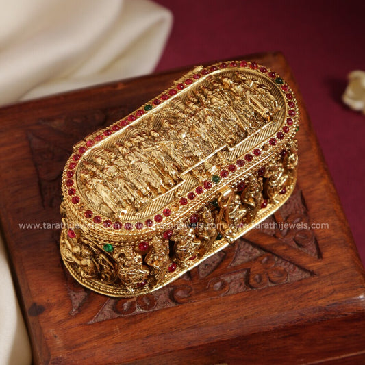 Gold Look alike 3 sectional Kumkum Boxes KK31