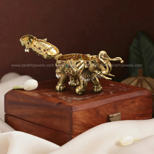 Elephant Design Kumkum Box KK39
