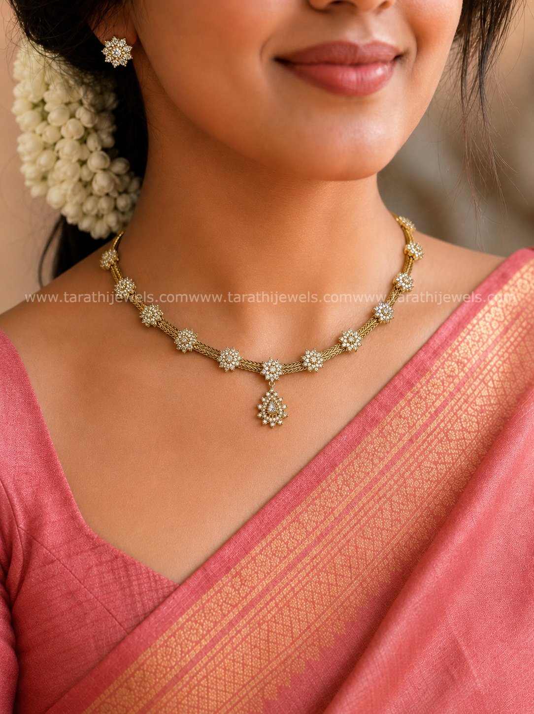 Diamond Look alike Ad Necklace N1020