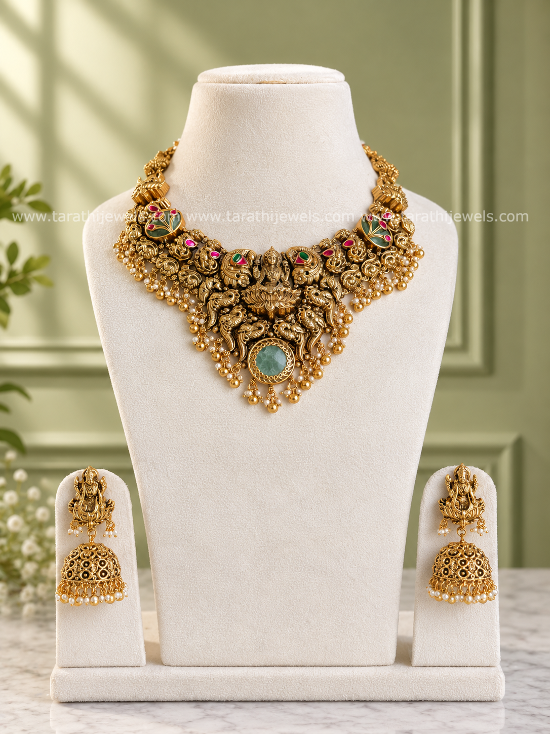 Antique Finish Lakshmi Necklace N1090