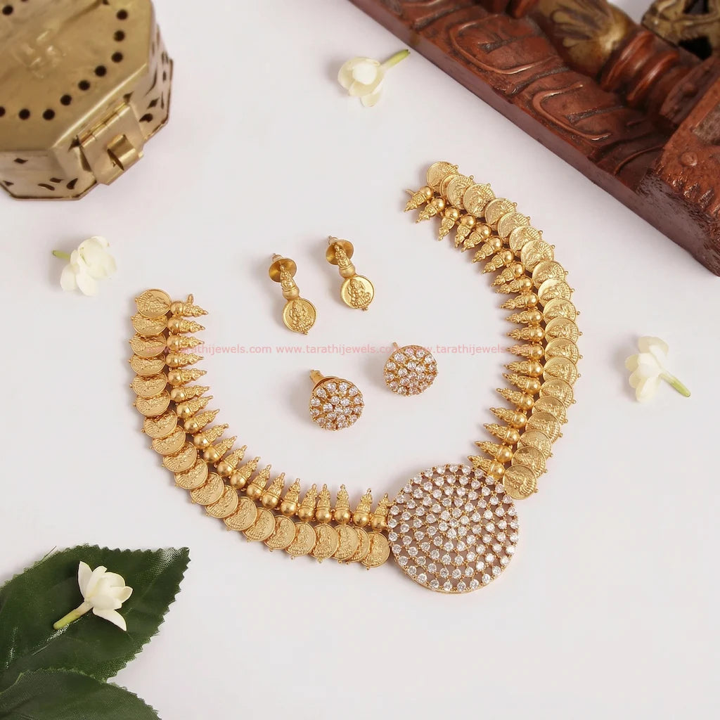 Lakshmi Coin Necklace with two earrings N882