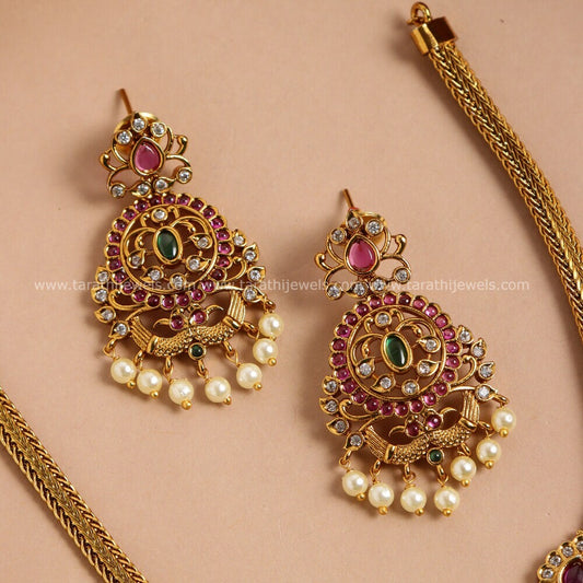 Gaja Peacock Pendant choker Neckpiece N522