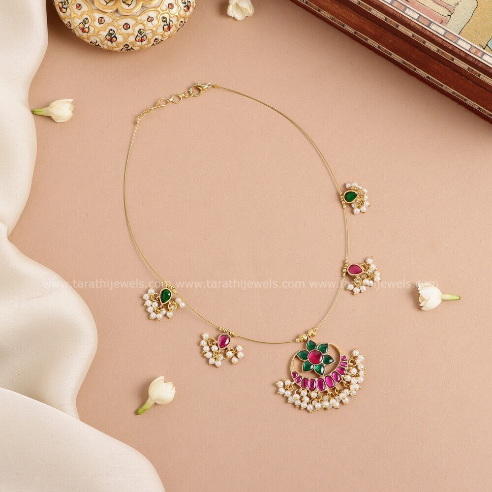 Invisible kundan Lotus Necklace N646