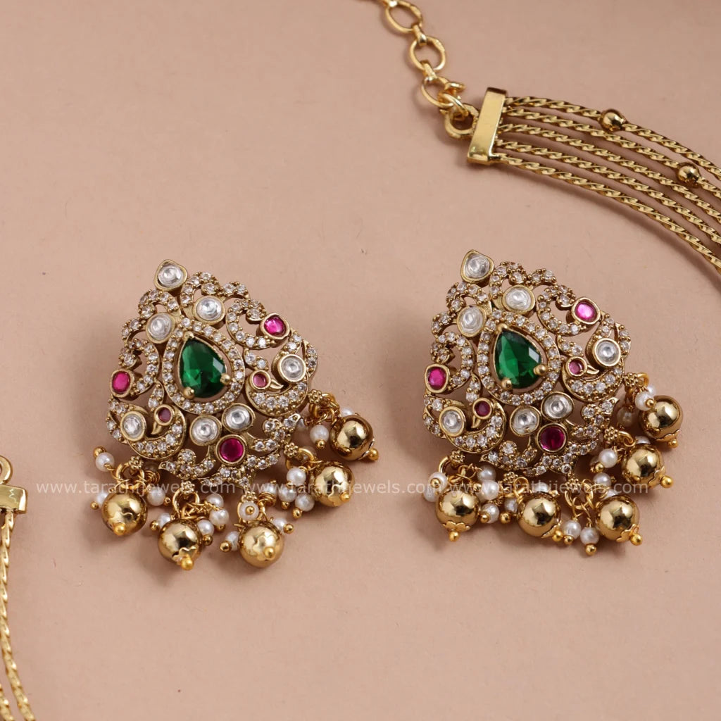 Ad Peacock Hasli Necklace with Earrings N770