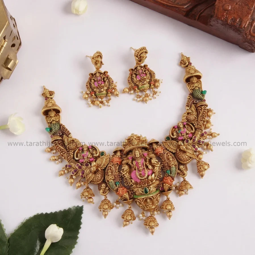 Meenakari Lakshmi Necklace (Hand Painted) N907