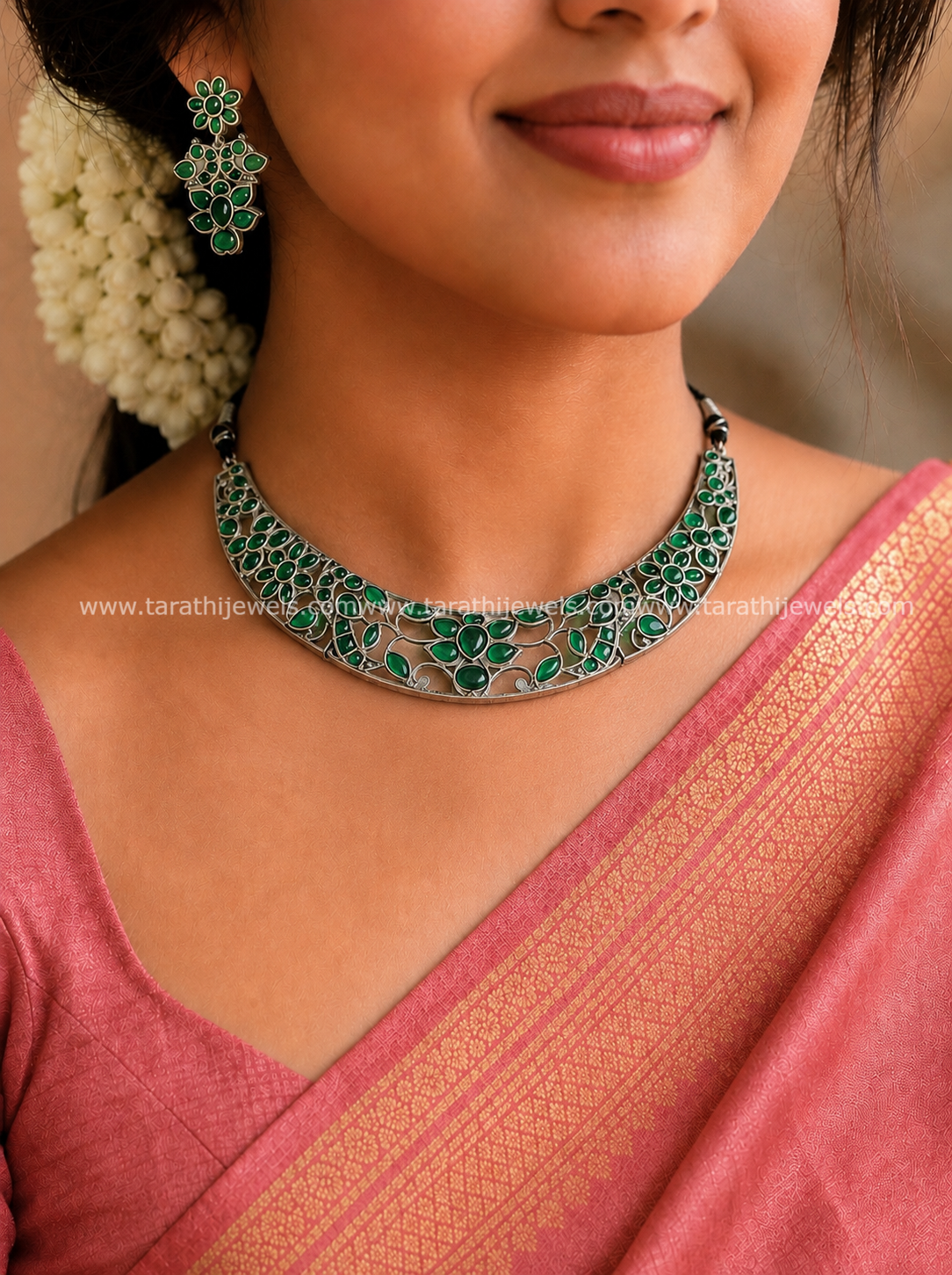 Oxidized Choker Short Neckpiece S01
