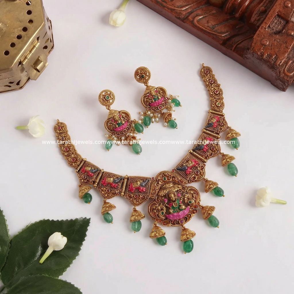 Meenakari Lakshmi Necklace (Hand Painted) N888