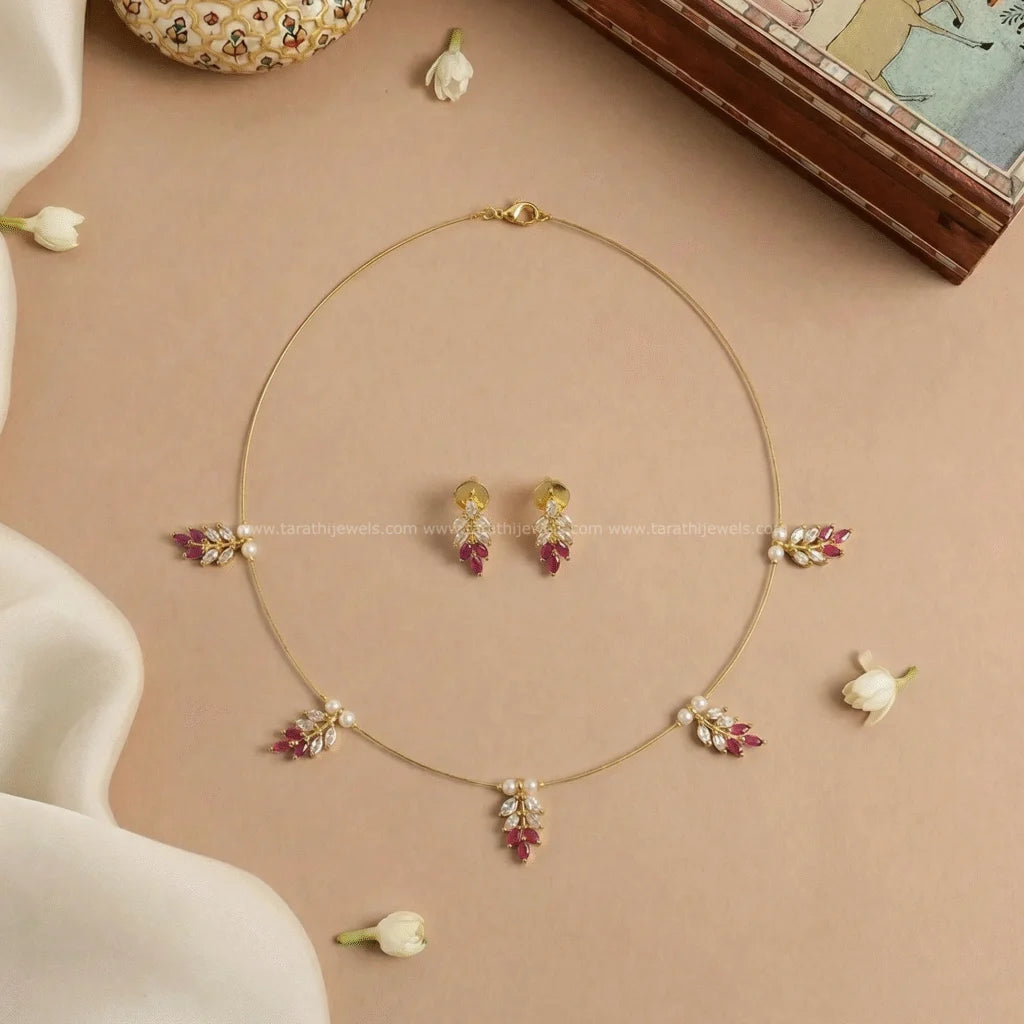 Leaf Design Invisible Necklace N826