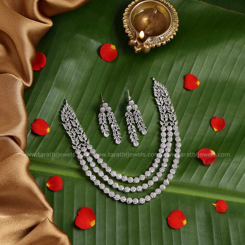 Three layer Ad Party wear Necklace N575