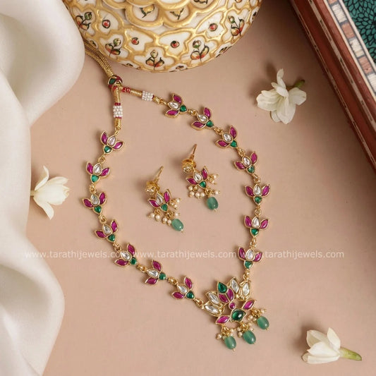Tarathi Two in one Jadau Kundan Stone Necklace N798