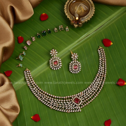 Diamond Look alike AD Necklace AC43