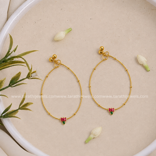 Elegant Lotus design Jadau Anklets AK01