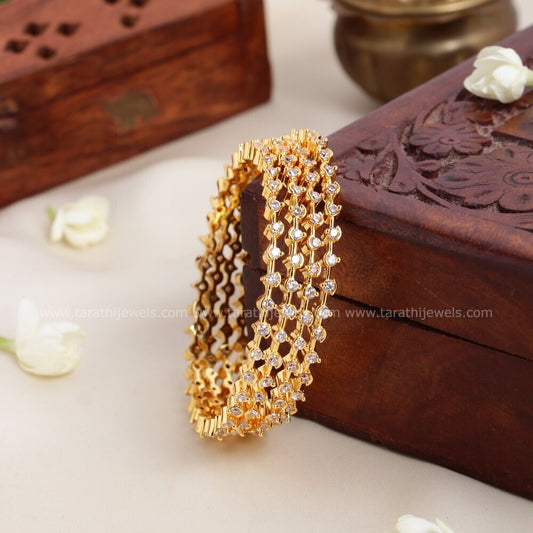 White Stone Bangles(4 Pcs ) BA114