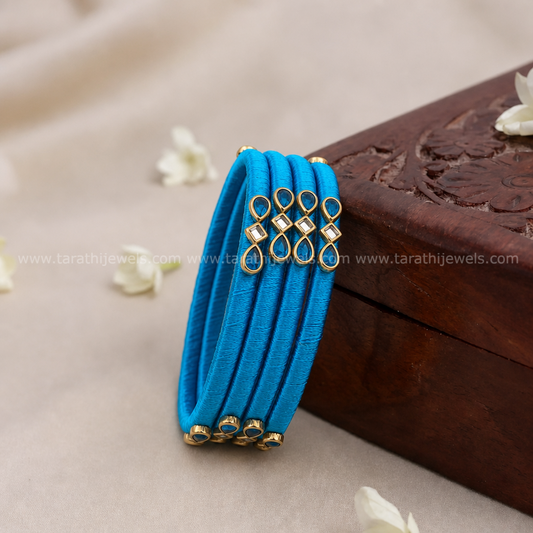 Blue Silk Thread Bangles BA188