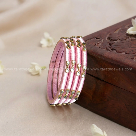 Pink Silk Thread Bangles BA189