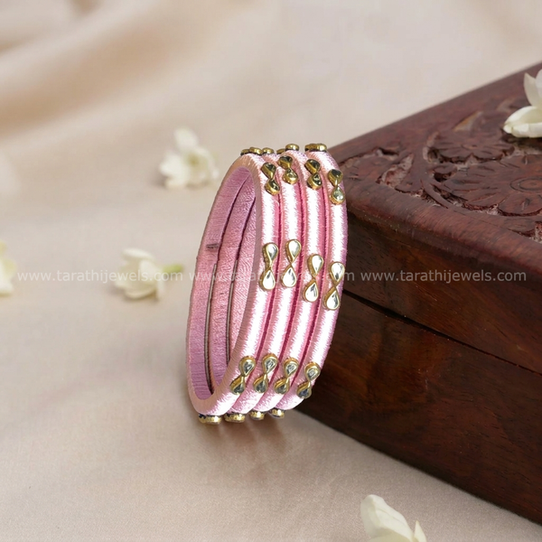 Pink Silk Thread Bangles BA189
