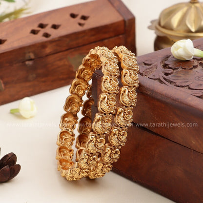 Gold Finish Peacock Bangle BA88