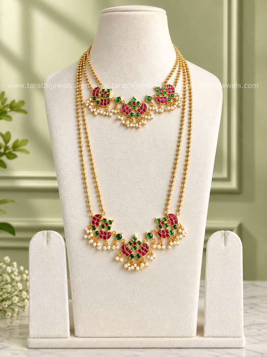 Gold Finish Ruby Green stones  Bridal Combo BR11