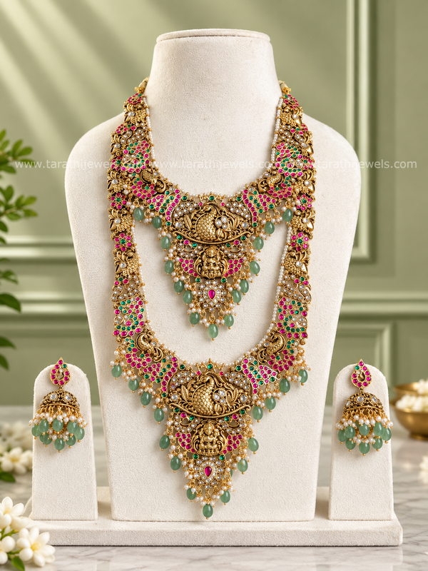 Tarathi Jadau Kundan Peacock  Bridal Combo BR21