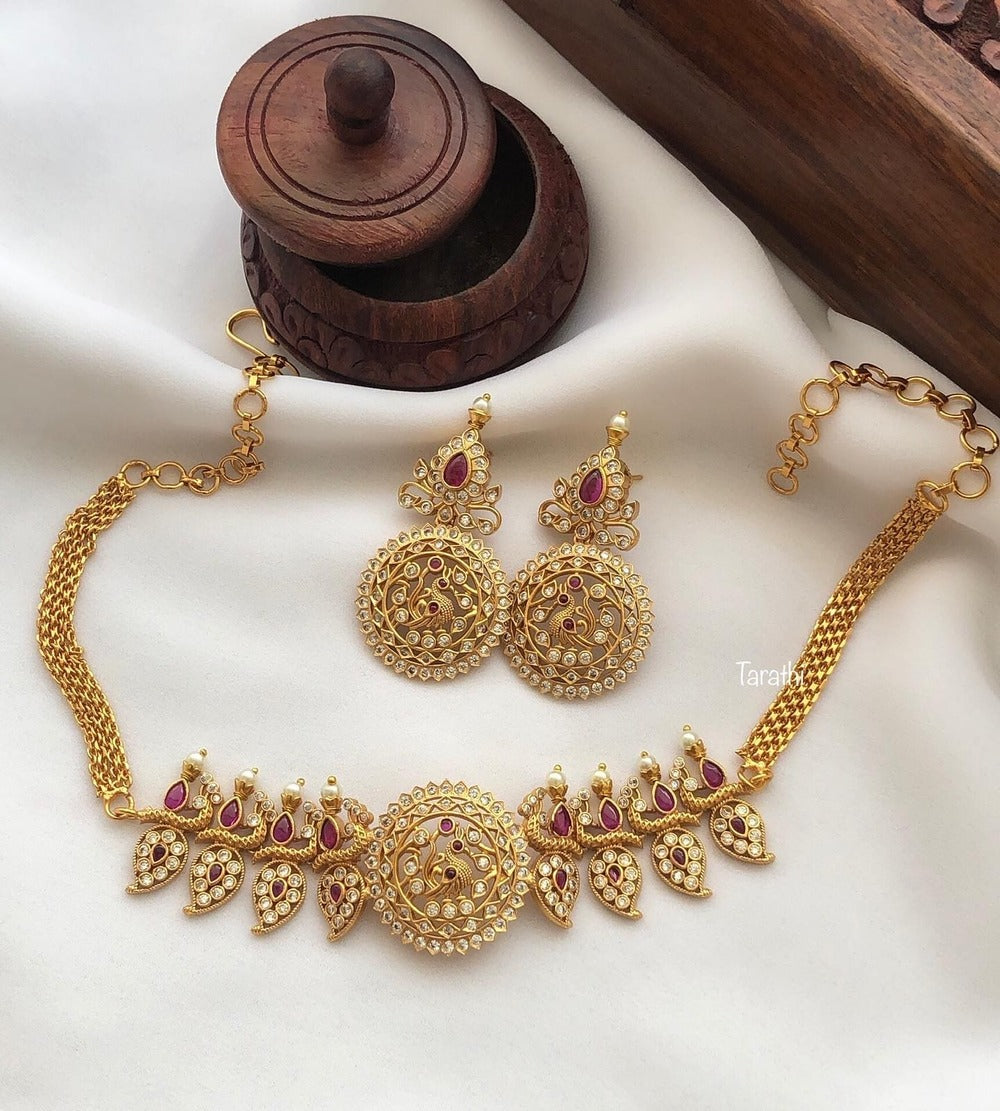 Peacock High Neck Choker CH10