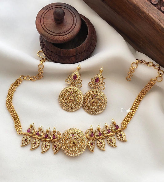 Peacock High Neck Choker CH10