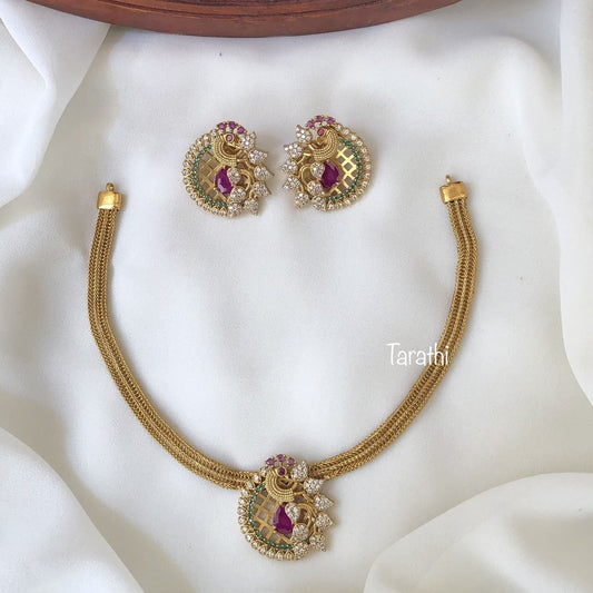 Amazing Peacock High Neck Choker CH138