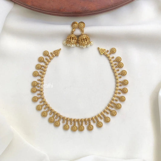 Gold Finish Kerala Design Choker Neckpiece CH157